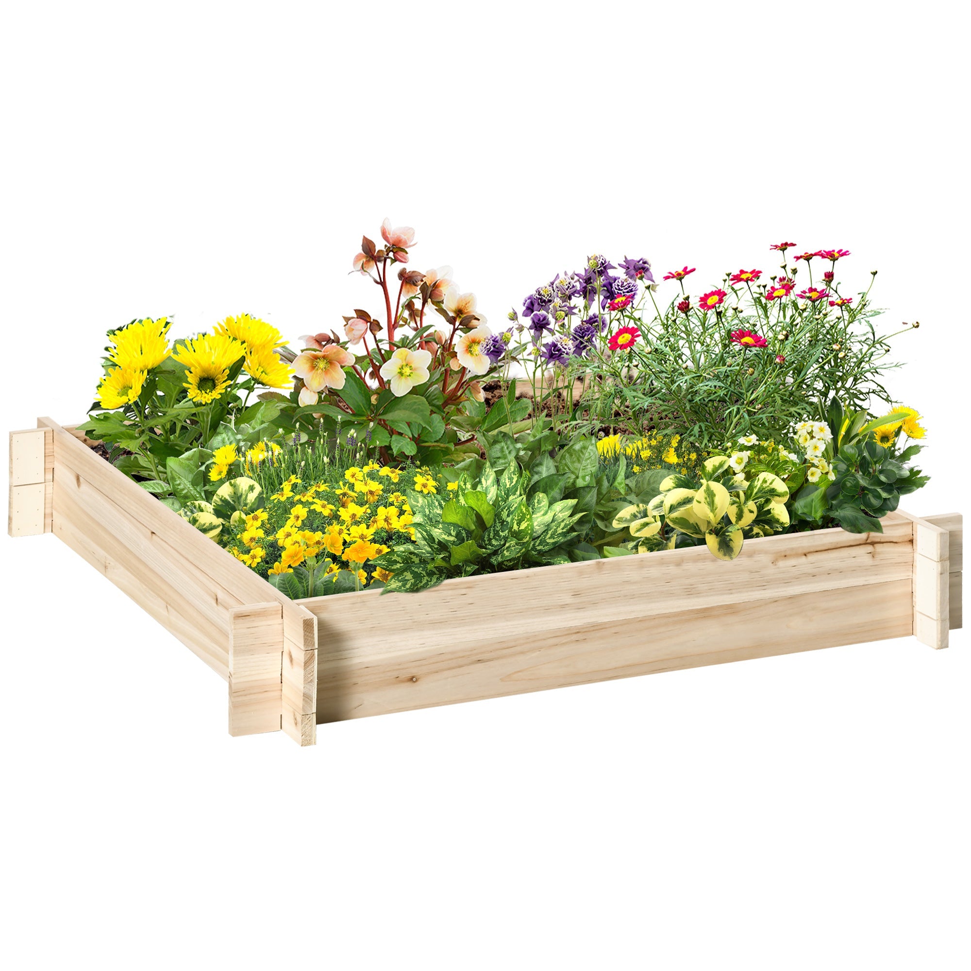 Easycomfort Letto per Orto e Giardino in Legno di Abete, Montaggio Senza Viti, 100x100x16cm