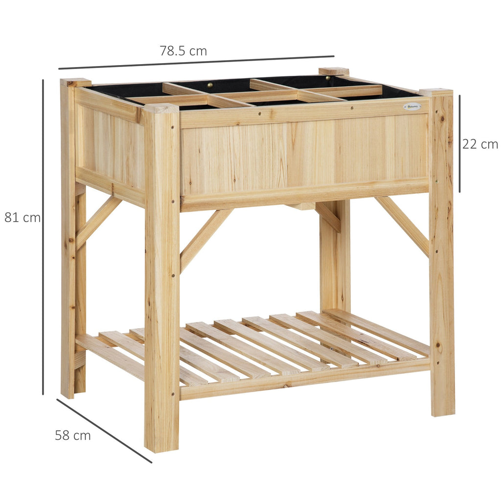 Easycomfort Letto per Orto Rialzato with 6 Scomparti in Legno di Abete, 78.5x58x81cm