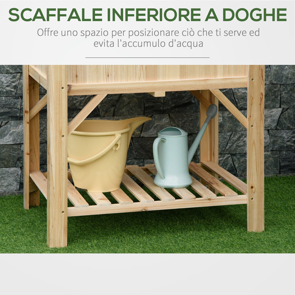 Easycomfort Letto per Orto Rialzato with 6 Scomparti in Legno di Abete, 78.5x58x81cm