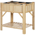 Easycomfort Letto per Orto Rialzato with 6 Scomparti in Legno di Abete, 78.5x58x81cm