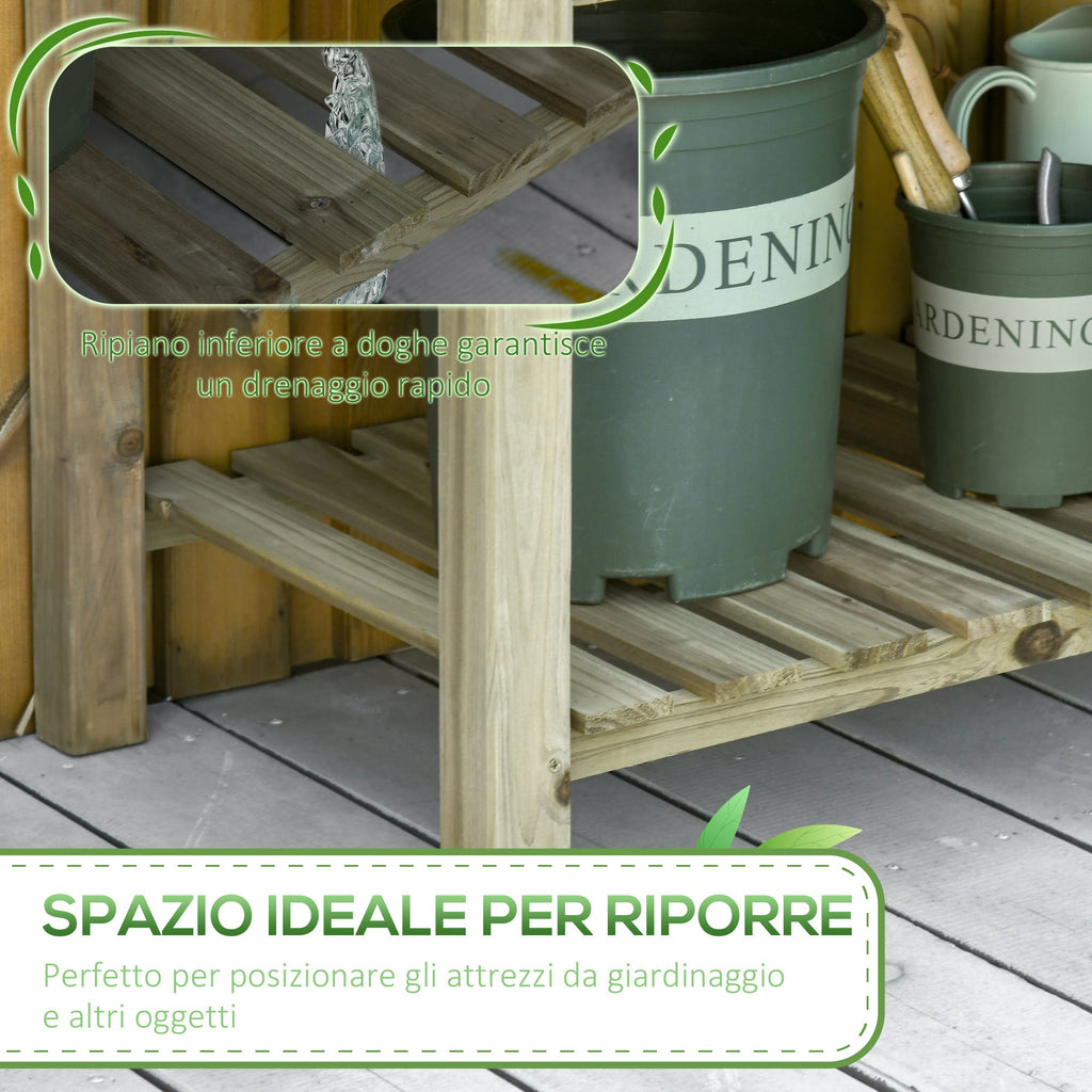 EASYCOMFORT Raised Wooden Planter with Legs and Lower Shelf for Garden and Balcony 91x51x76cm
