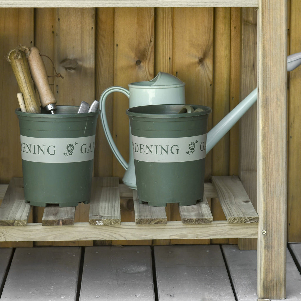 EASYCOMFORT Raised Wooden Planter with Legs and Lower Shelf for Garden and Balcony 91x51x76cm