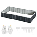EASYCOMFORT Raised Garden Bed in Steel, Adjustable Shape and Open Bottom, 174x90x30cm