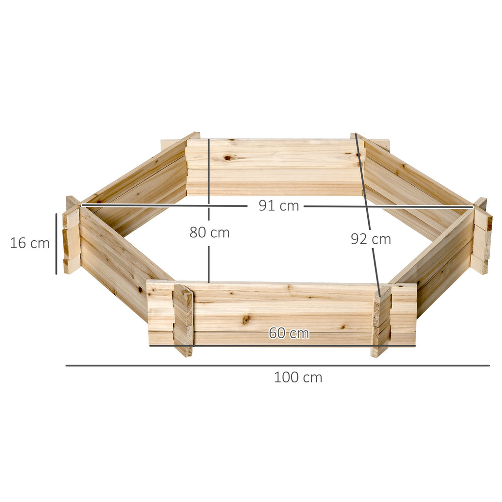 EasyComfort verhoogde plantenbak vurenhout zonder bodem 100x92x16 cm