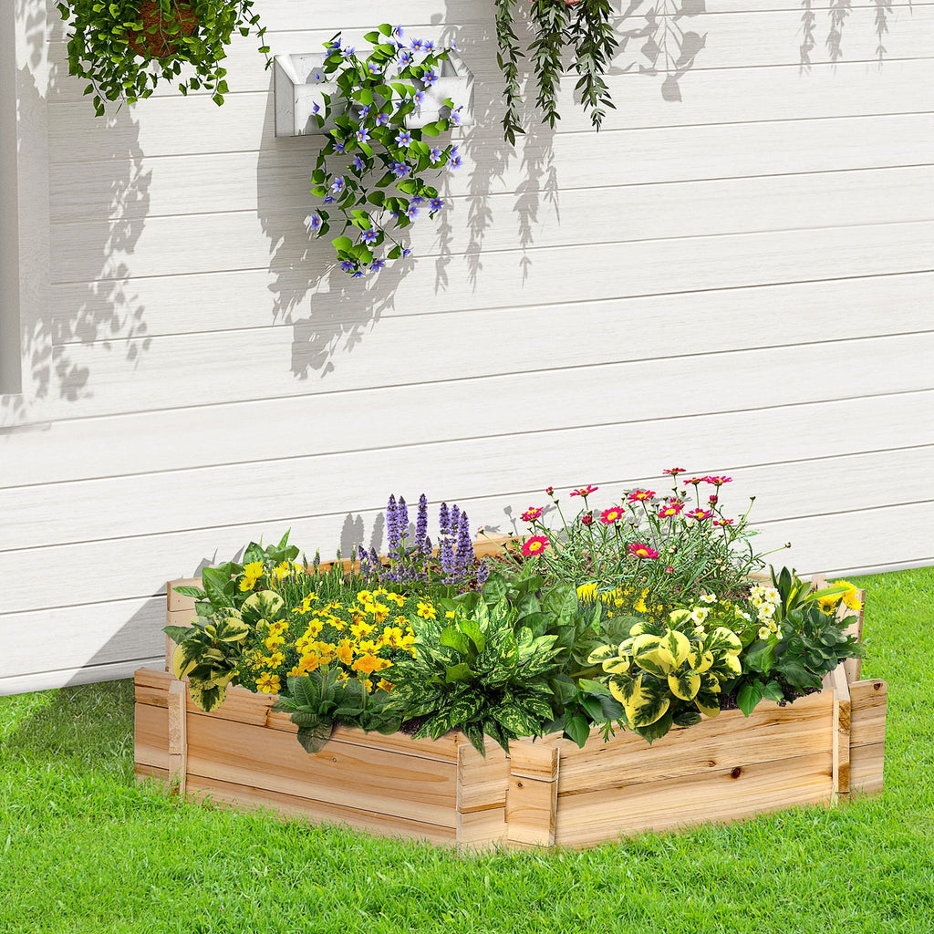 EasyComfort verhoogde plantenbak vurenhout zonder bodem 100x92x16 cm