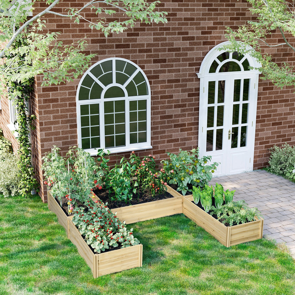EASYCOMFORT 5-piece modular outdoor planter with open bottom in fir wood, 230x230x28 cm