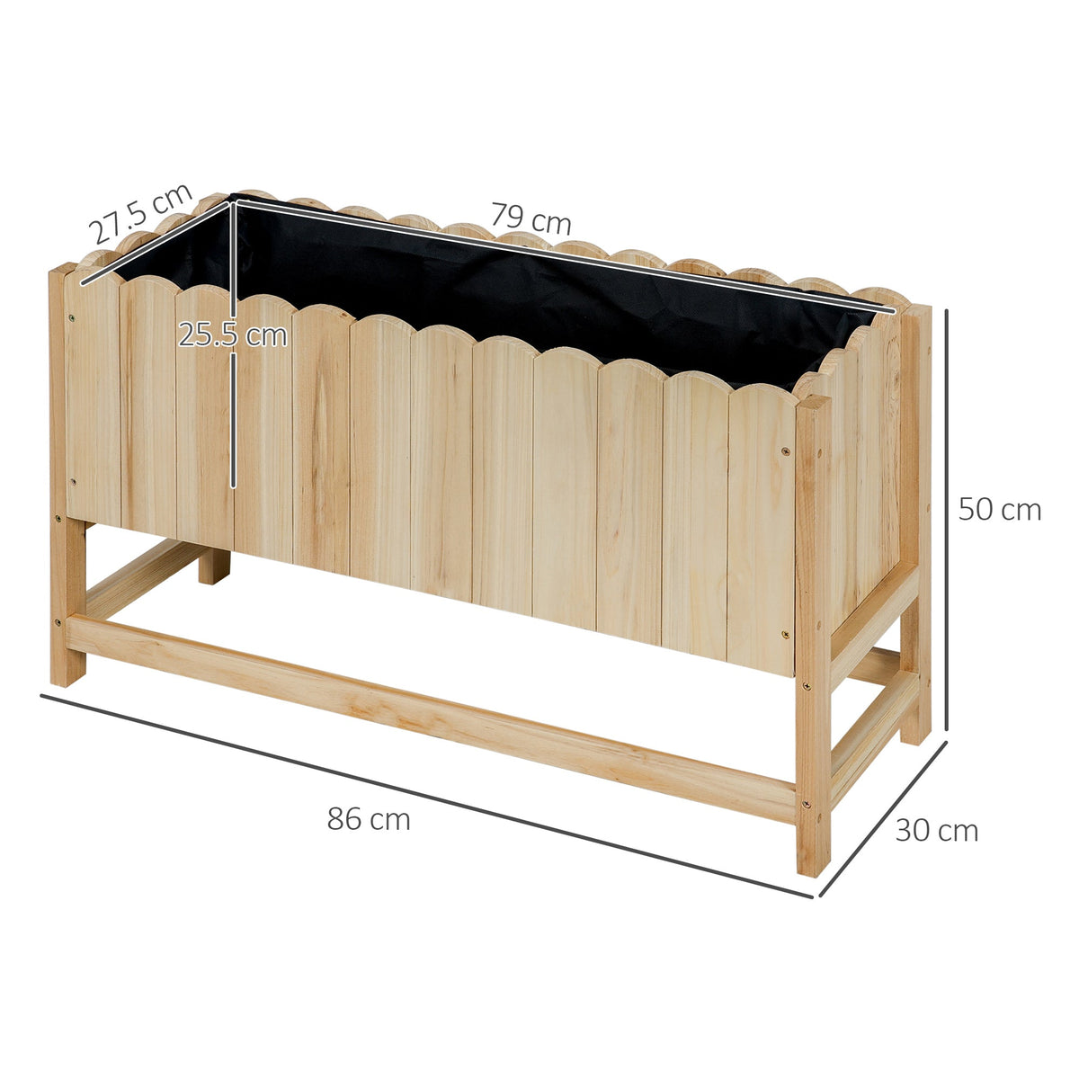 EASYCOMFORT Verticale houten plantenbak buiten 86x30x50 cm