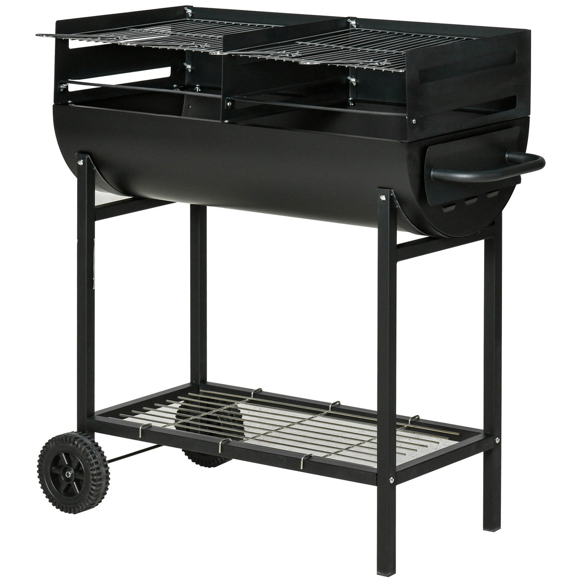 EASYCOMFORT Stalen barbecue, 2 onafhankelijke roosters