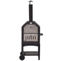 EASYCOMFORT Pizza Oven Charcoal Barbecue, Outdoor/Garden BBQ in Stainless Steel with Thermometer, 50x36x160cm