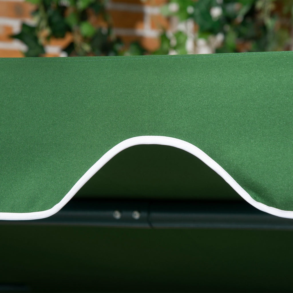 Easycomfort Dondolo da Giardino 3 Posti in Acciaio e Teslin with Tetto Parasole, 172x110x153 cm, white e Verde