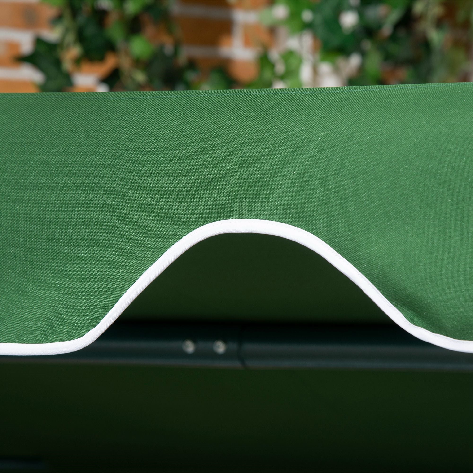 Easycomfort Dondolo da Giardino 3 Posti in Acciaio e Teslin with Tetto Parasole, 172x110x153 cm, white e Verde