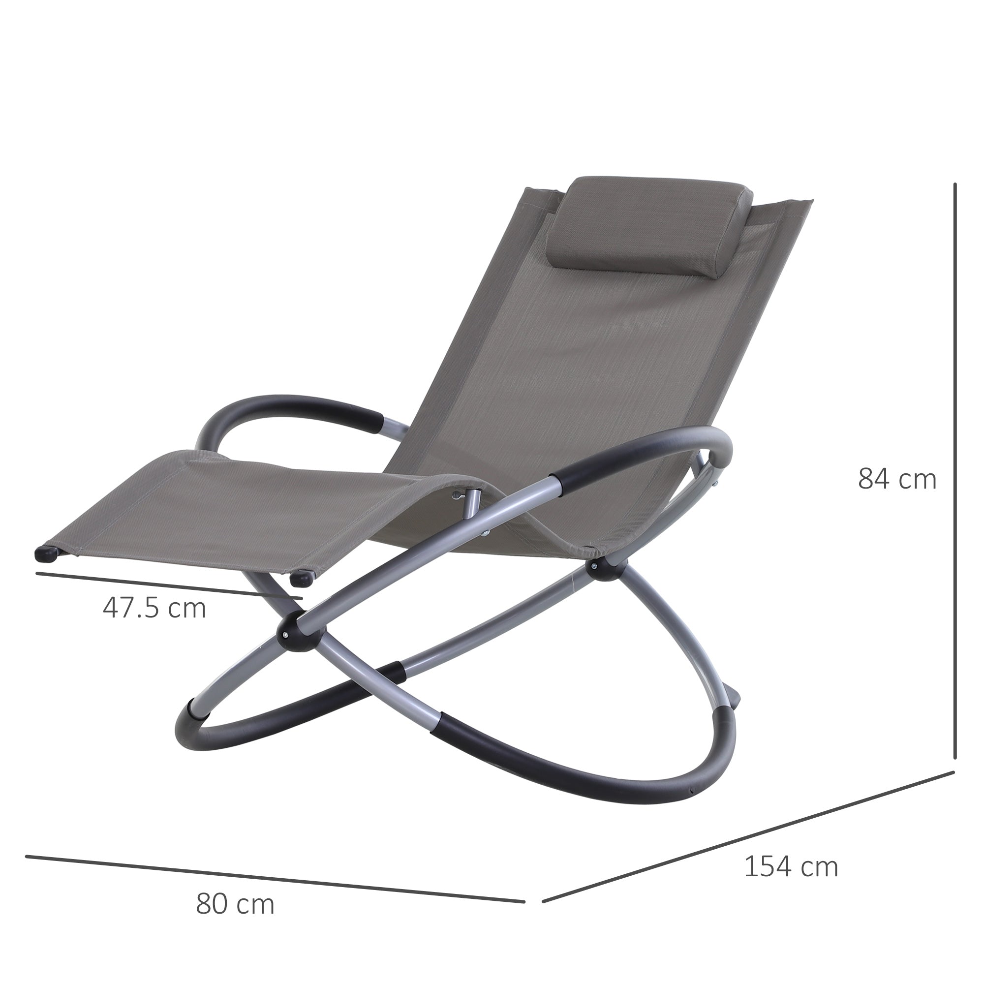 EASYCOMFORT Schommelstoel Texteline 154x80x84 cm, grijs