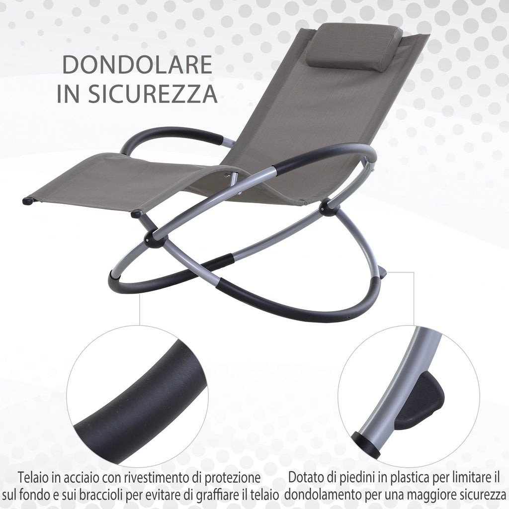 EASYCOMFORT Schommelstoel Texteline 154x80x84 cm, grijs
