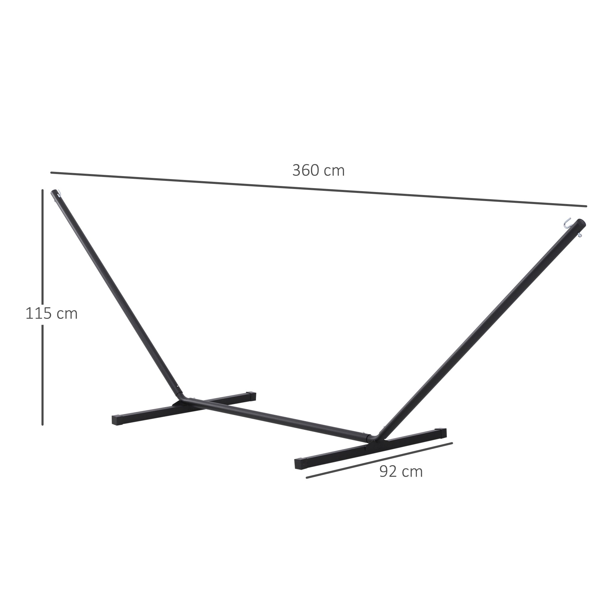 EASYCOMFORT Supporting Structure for Hammock Max. Support 120 Kg Metal 360x92x112cm