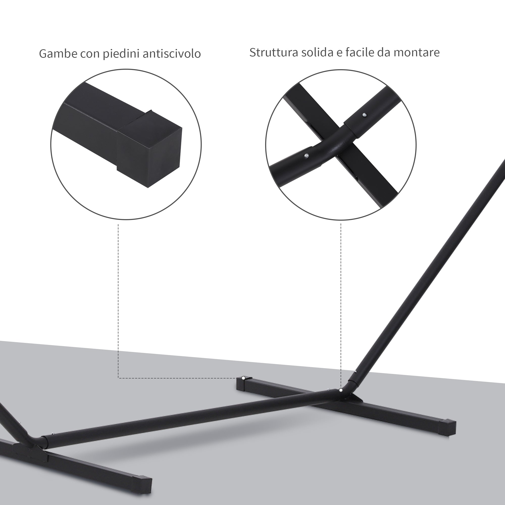EASYCOMFORT Supporting Structure for Hammock Max. Support 120 Kg Metal 360x92x112cm