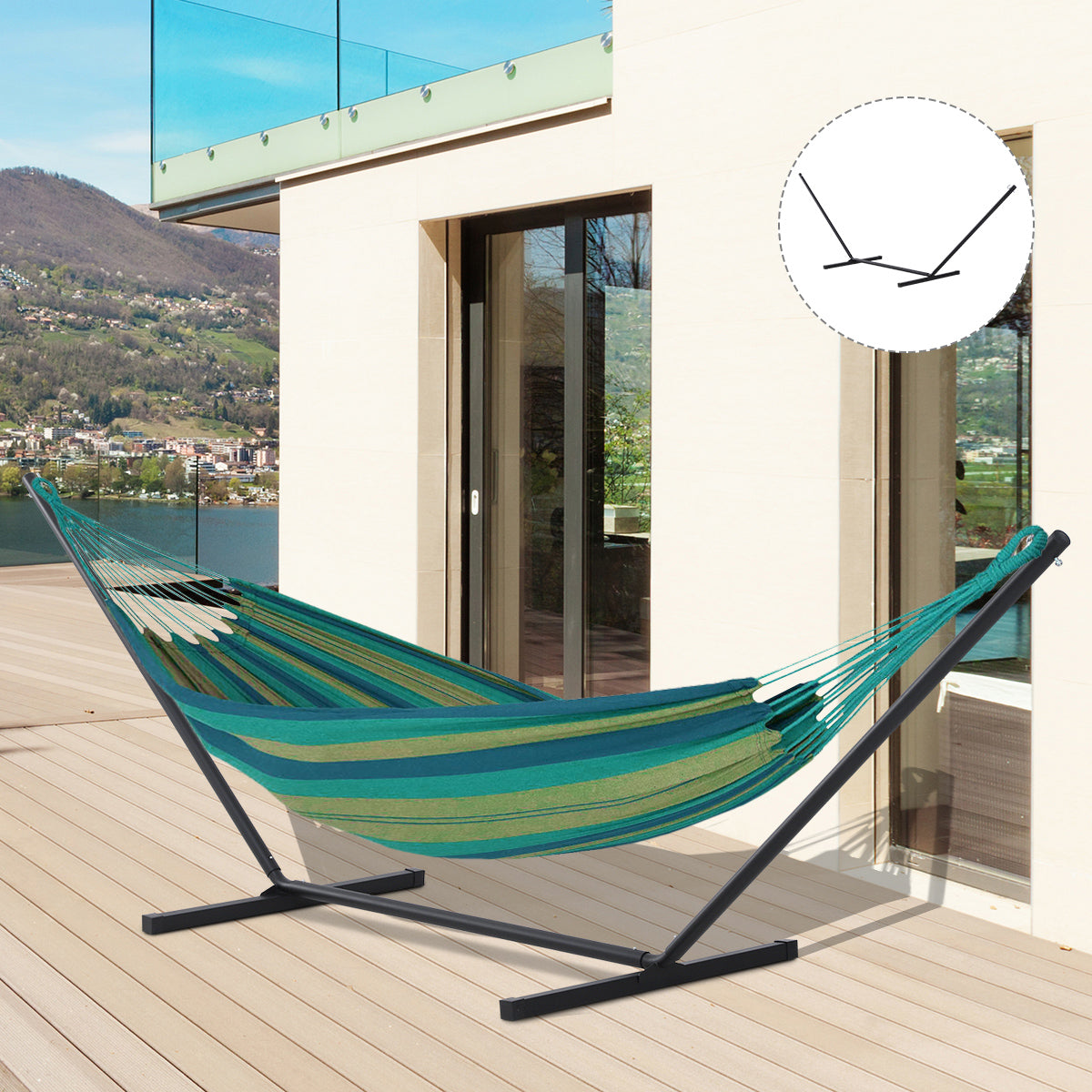 EASYCOMFORT Supporting Structure for Hammock Max. Support 120 Kg Metal 360x92x112cm