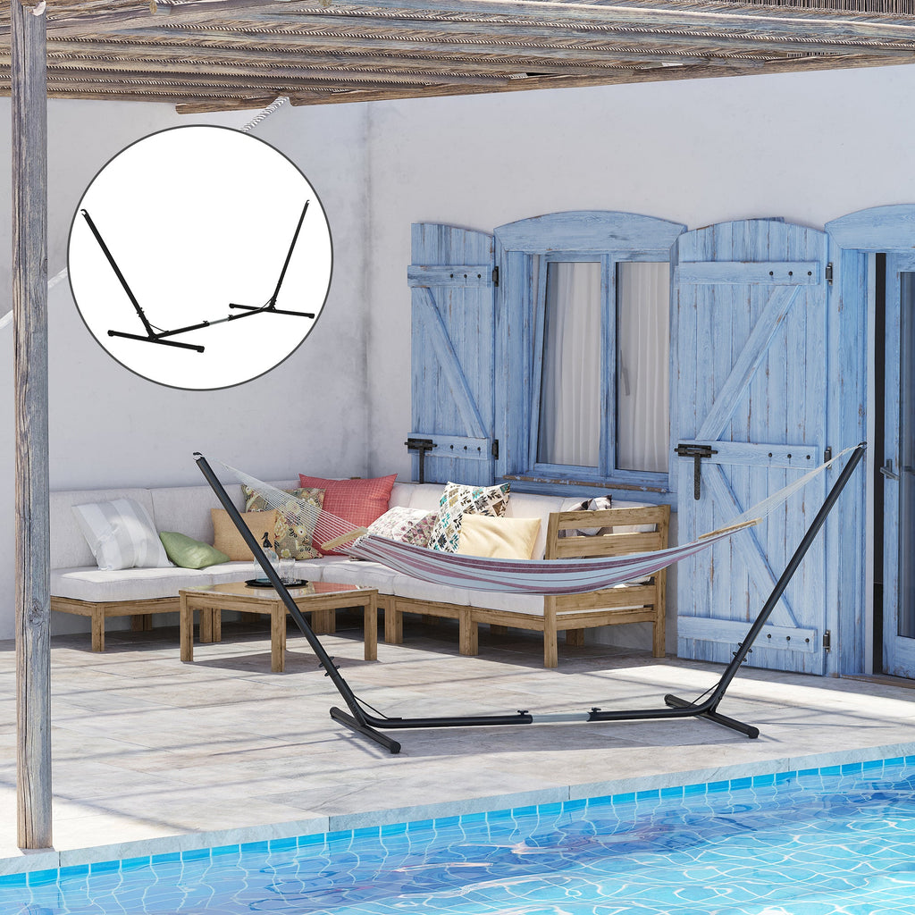EASYCOMFORT Support Structure for Adjustable Hammock Max. Capacity 120Kg 313-388x109x116cm Black