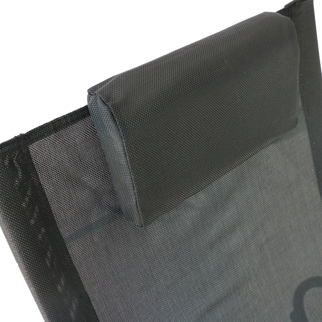 EASYCOMFORT Zero Gravity Garden Deckchair, Rocking Chair with Cushion and Breathable Fabric, 105x62x88cm, Black
