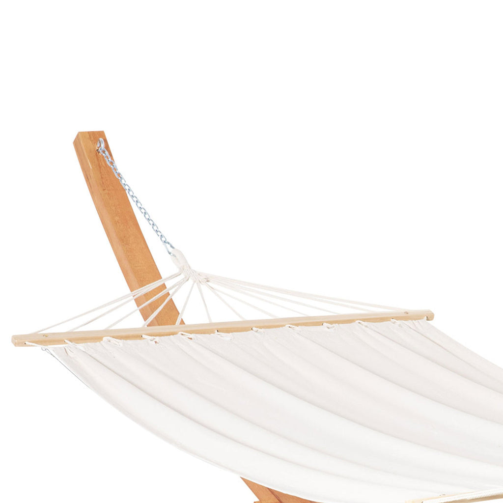 EASYCOMFORT Hangmat met standaard, grenenhout en katoen, 392x120x102 cm, 150 kg