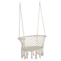 EASYCOMFORT Hanging Chair in Polyester and Macramé for Indoors and Outdoors Cream