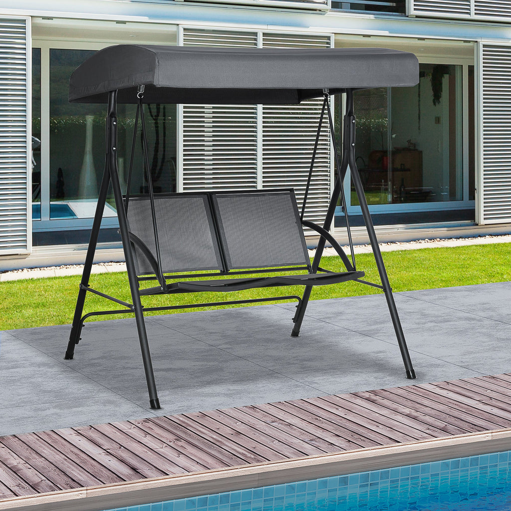 EasyComfort 2-persoons schommelbank met verstelbare luifel 140x118x162 cm