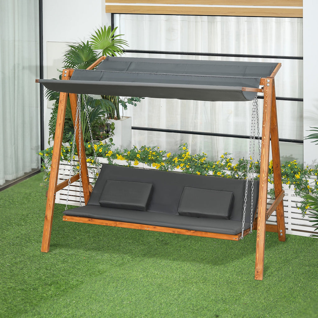 Easycomfort Dondolo da Giardino 3 Posti Convertibile in Letto Matrimoniale, 225.5x113x180cm