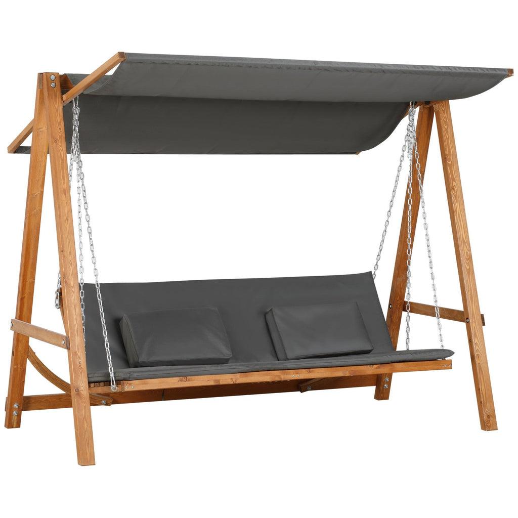 Easycomfort Dondolo da Giardino 3 Posti Convertibile in Letto Matrimoniale, 225.5x113x180cm