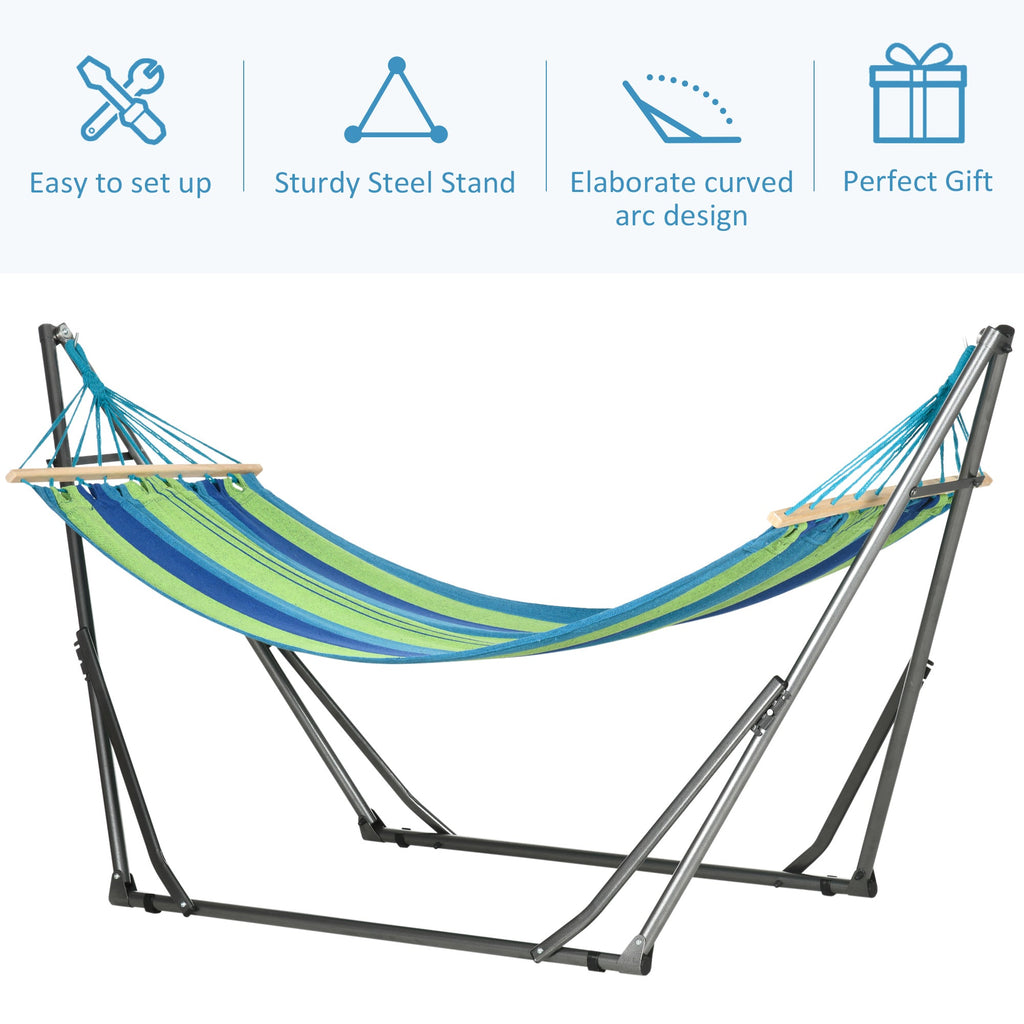 EasyComfort hangmat met opvouwbare stalen standaard 270x100x94 cm