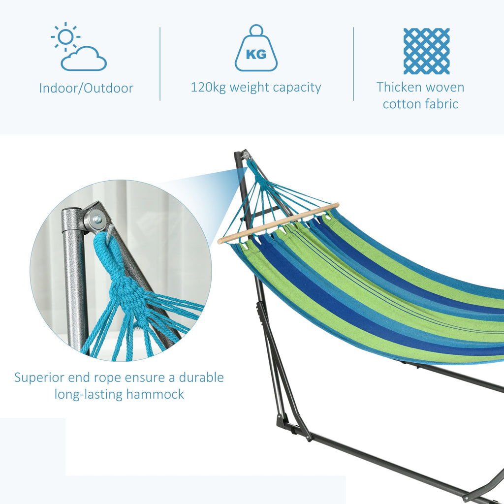 EasyComfort hangmat met opvouwbare stalen standaard 270x100x94 cm