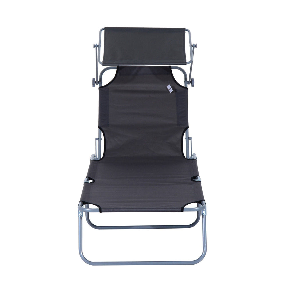 EasyComfort ligbed met zonnescherm en verstelbare rugleuning - grijs