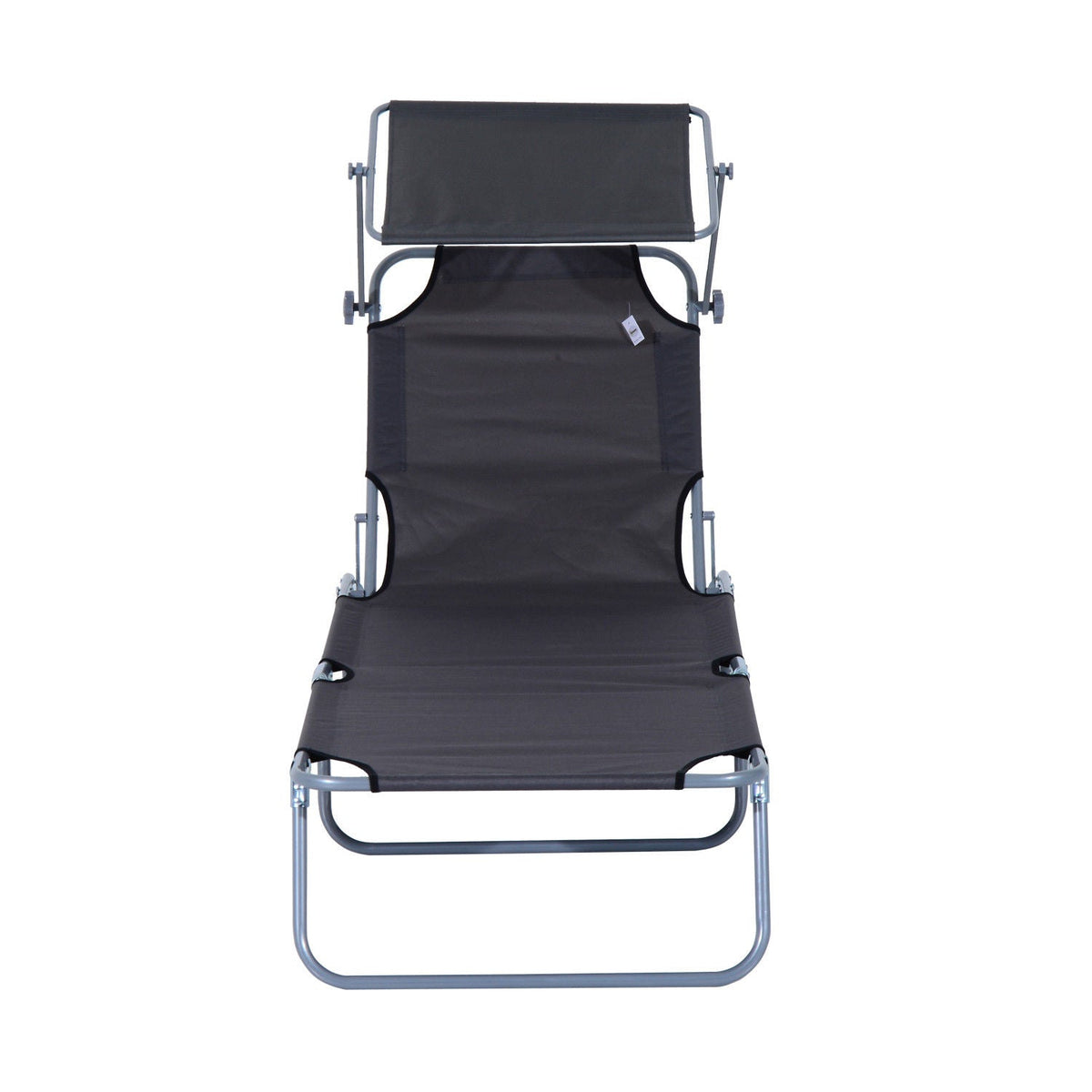 EasyComfort ligbed met zonnescherm en verstelbare rugleuning - grijs
