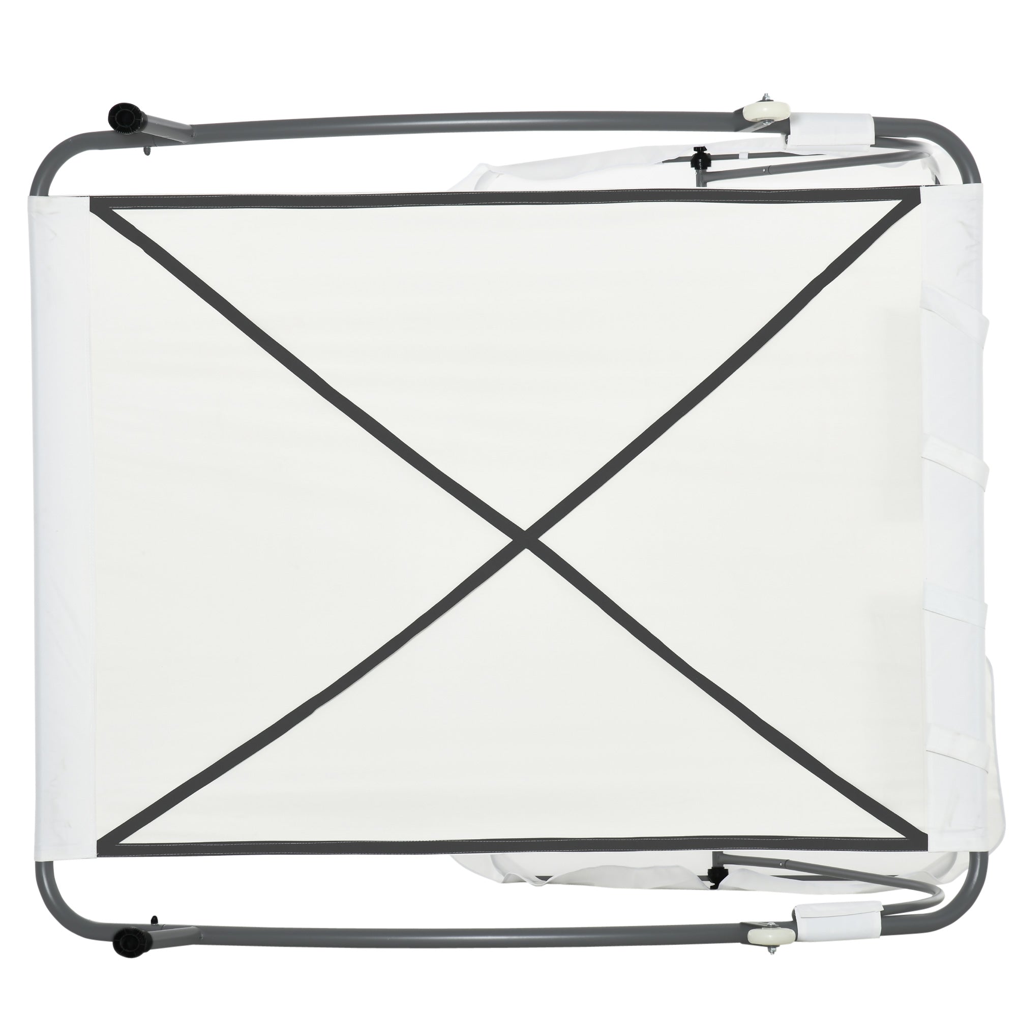 EASYCOMFORT Double Sunbed 2 Places Adjustable Parasol for Outdoor and Garden 200x170 x134cm Cream