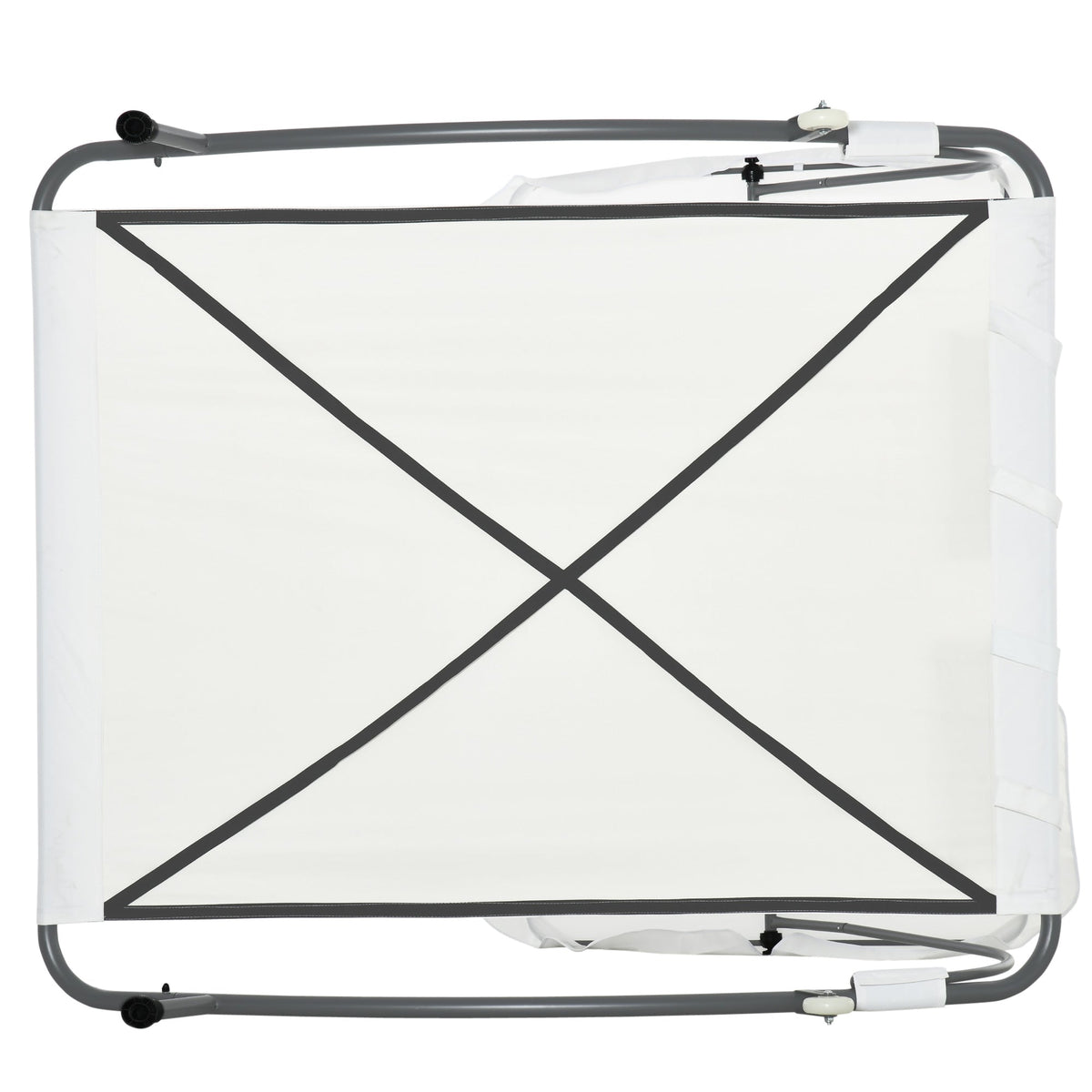 EASYCOMFORT Double tweepersoons ligbed met verstelbare luifel 200×170×134 cm crème