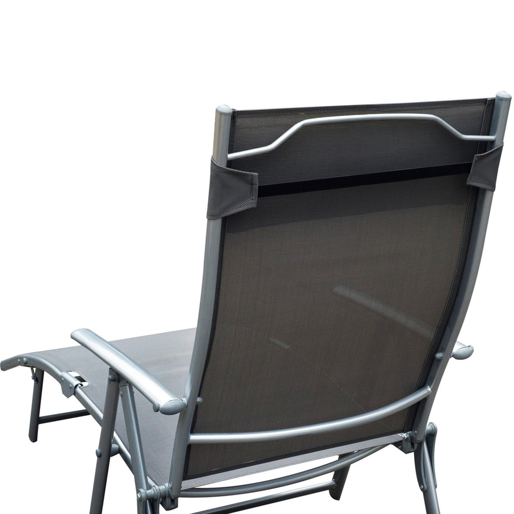 EasyComfort Vouw-ligstoel met kussen, 7 standen, 137x63.5x100.5cm
