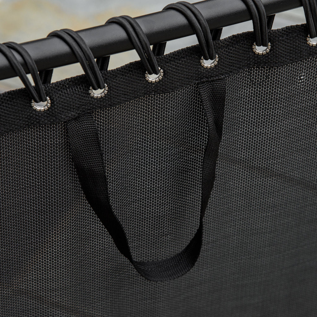 Easycomfort Lettino Prendisole in Acciaio e Tessuto Traspirante with Schienale Reclinabile, 197x58x30 cm, black