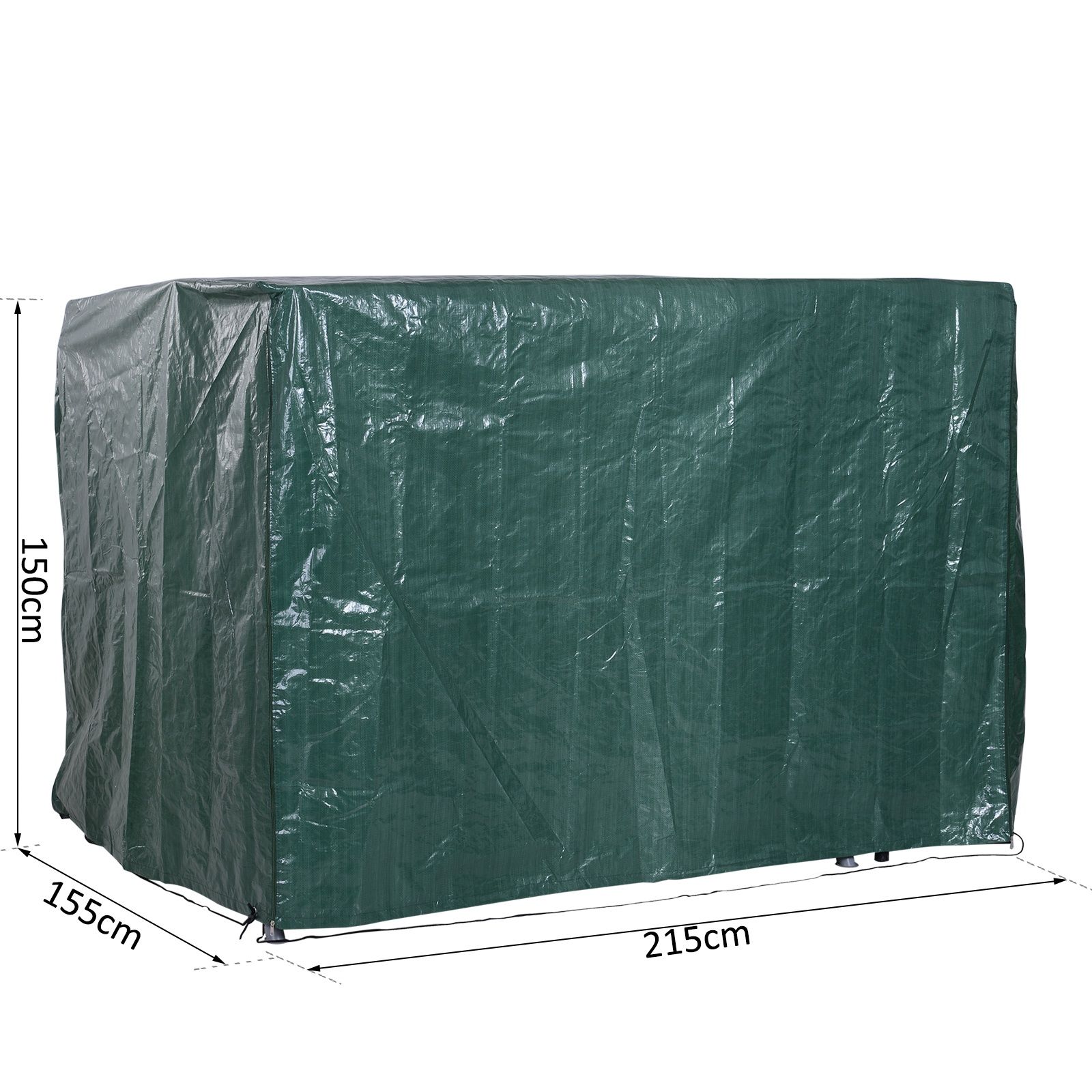 EASYCOMFORT Waterproof Anti-Mold Outdoor Furniture Cover with PE Fixing, Green, 215x155x150cm