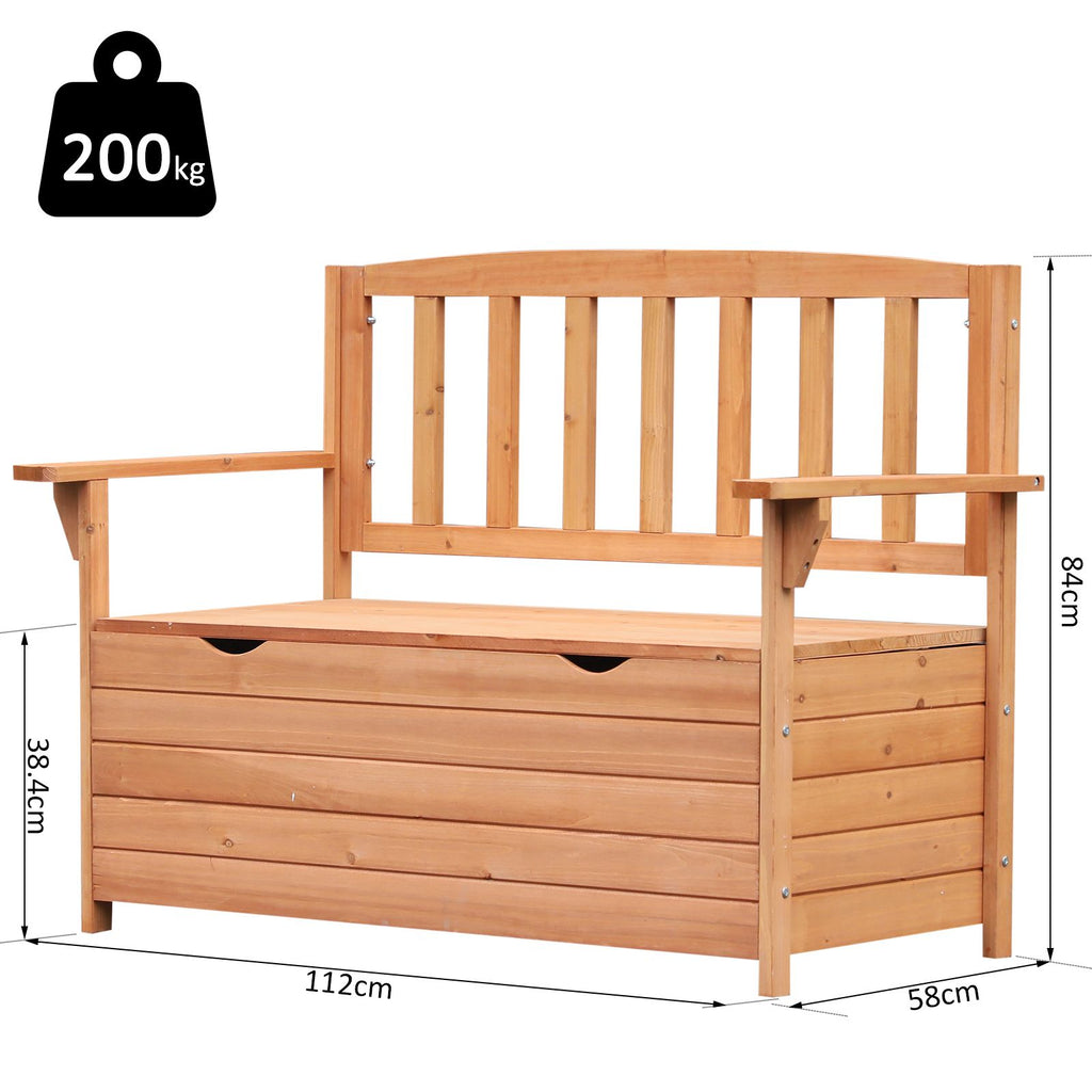 EasyComfort 2-zits houten tuinbank met opbergruimte, 112x58x84 cm