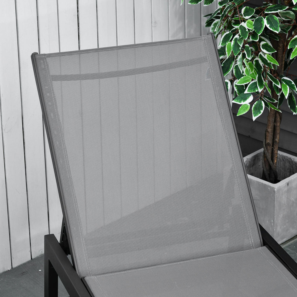EasyComfort Ligstoel aluminium met textileen, verstelbare rugleuning, 169x65x102 cm
