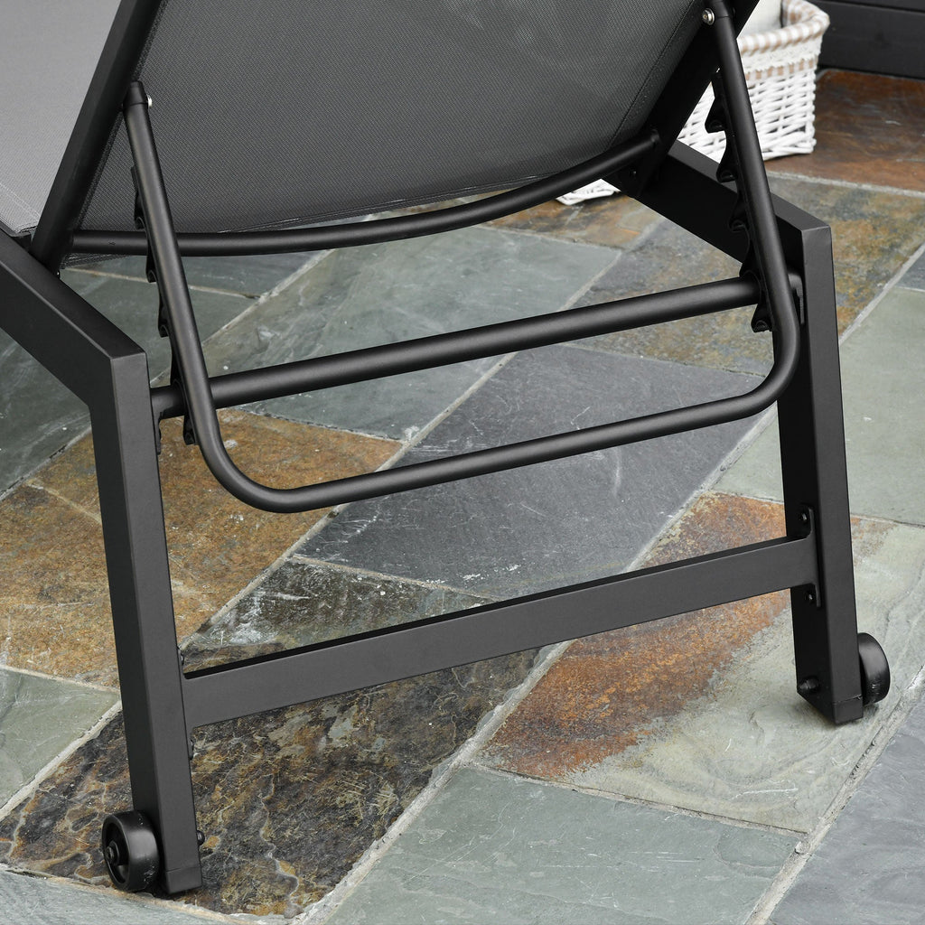 EasyComfort Ligstoel aluminium met textileen, verstelbare rugleuning, 169x65x102 cm