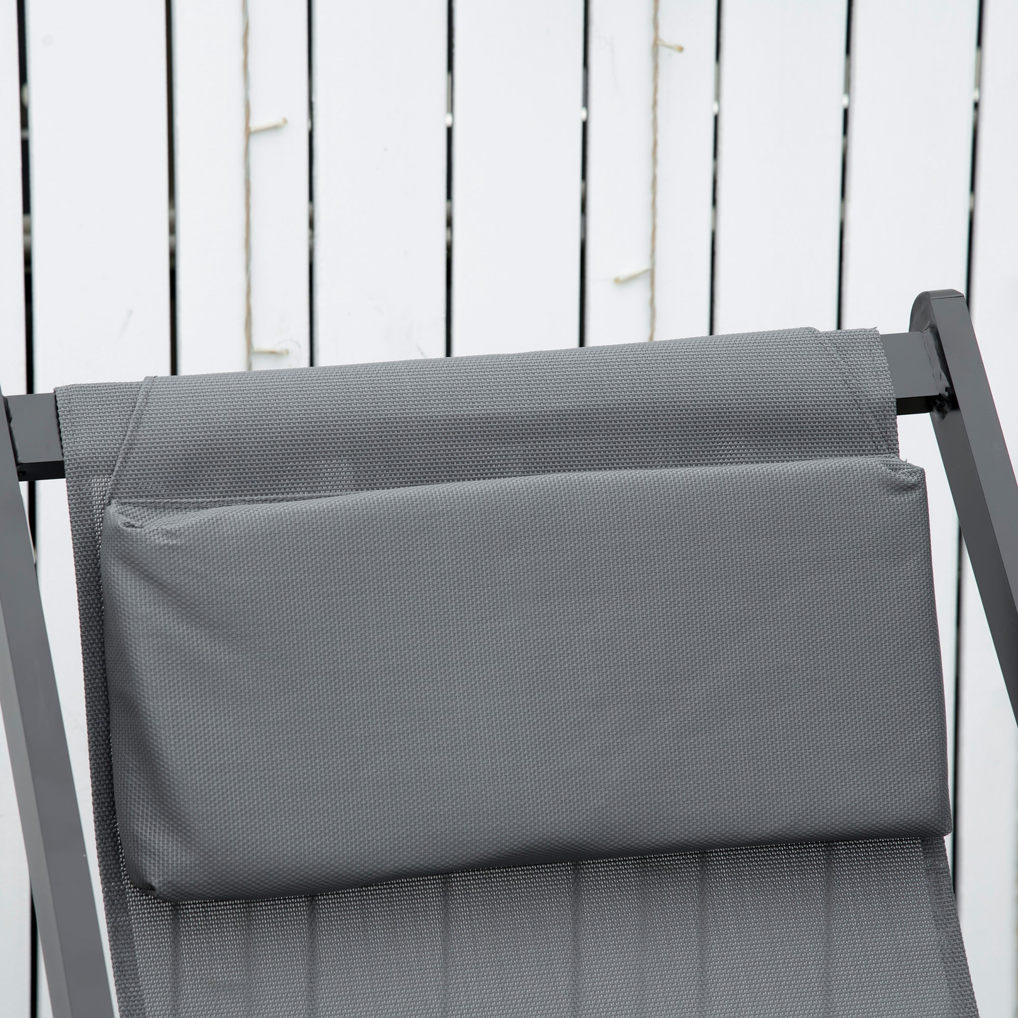 Easycomfort Set 2 Sedie Poltrona Sdraio da Esterni, Pieghevoli e Reclinabili, in Alluminio, Grigio, 96.5 x 58 x 91.5cm