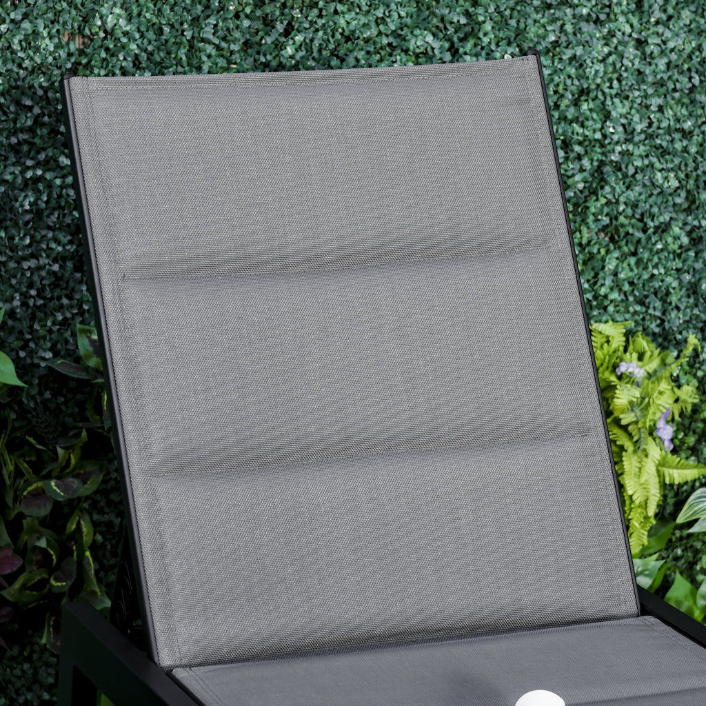 EASYCOMFORT Ligstoel 5-standen 72x168x102 cm Grijs