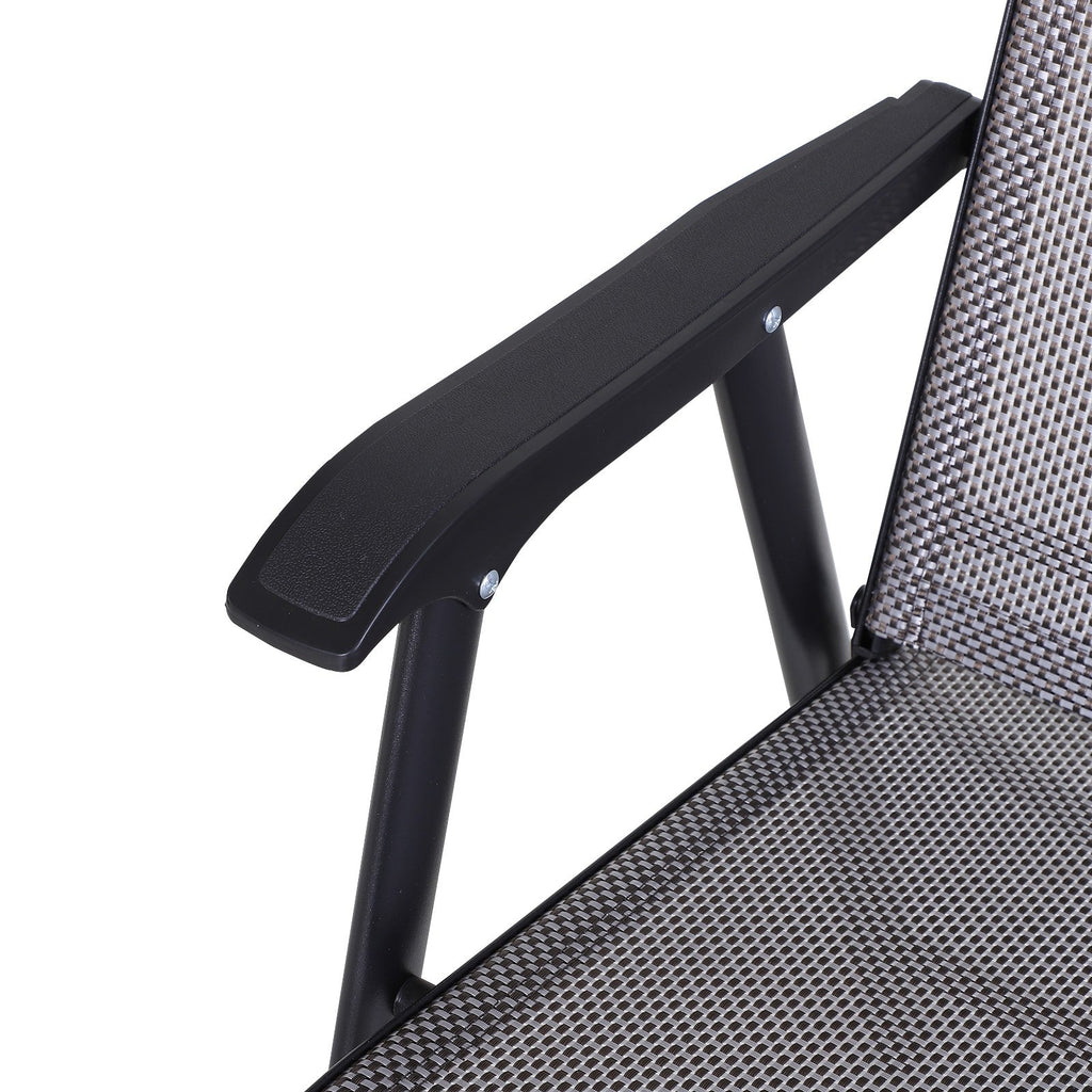 EasyComfort Set van 2 opvouwbare tuinstoelen staal/textilene 58x64x94 cm