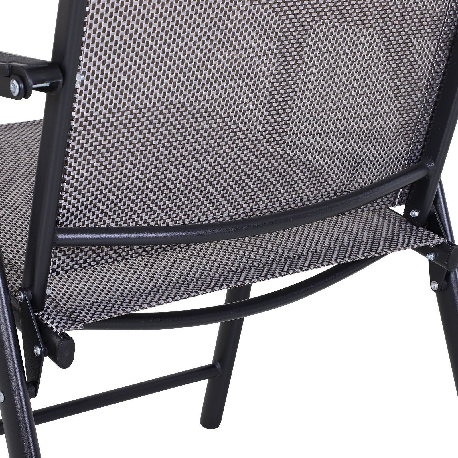 EasyComfort Set van 2 opvouwbare tuinstoelen staal/textilene 58x64x94 cm