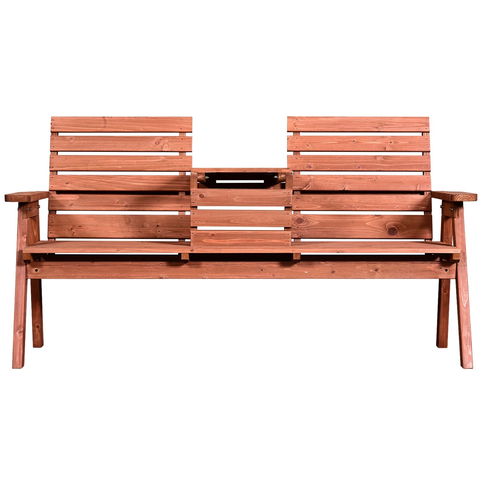 EASYCOMFORT Garden Bench in Fir Wood 2 or 3 Seats, Coffee Table Convertible into Seat 160x70x85cm