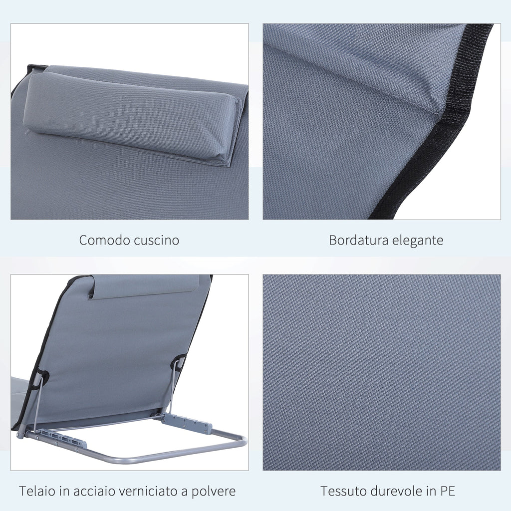 EASYCOMFORT Set van 2 inklapbare strandstoelen, verstelbare rugleuning
