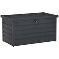 Easycomfort Panca Baule Contenitore da Giardino with Chiave, Cassapanca Moderna in Acciaio, Grigio, 120x62x62cm