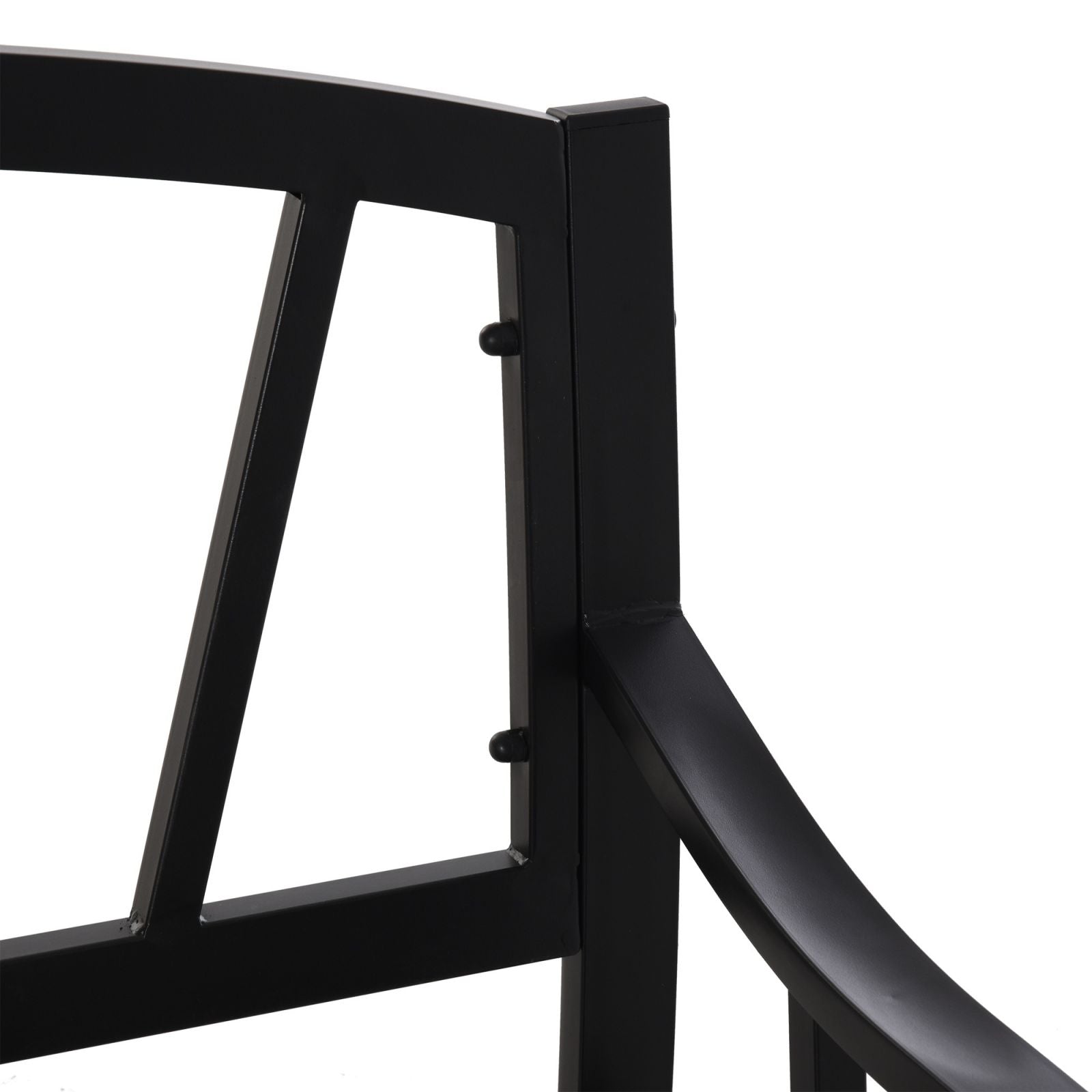 EASYCOMFORT Garden Bench in Waterproof Black Metal, 2-Seater Outdoor Iron Bench, 128x56x86cm
