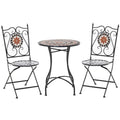 EASYCOMFORT 3-delige tuinset met keramische tafel en 2 inklapbare stoelen