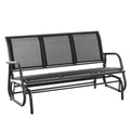 EASYCOMFORT 3-Seater Garden Rocking Bench in Metal and Breathable Fabric