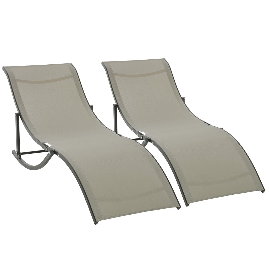 EasyComfort set van 2 vouwbare tuinligstoelen